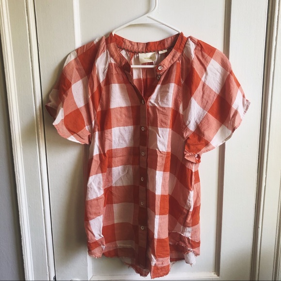 Anthropologie Maeve Gingham Blouse - Picture 1 of 4
